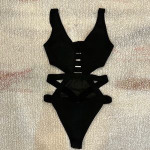 New with Tag Wow Couture Black Swimsuit/body suit Size Small